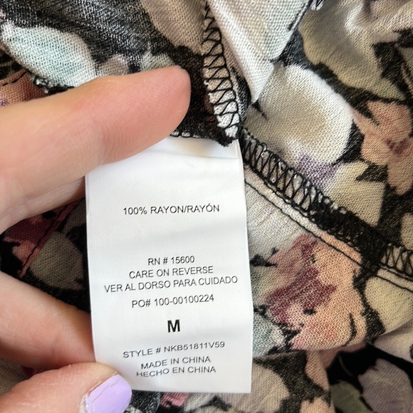 Rewind Floral Miniskirt, Front Ruched, Drawstring, Ruffle Hem, Y2K Medium - Picture 9 of 9